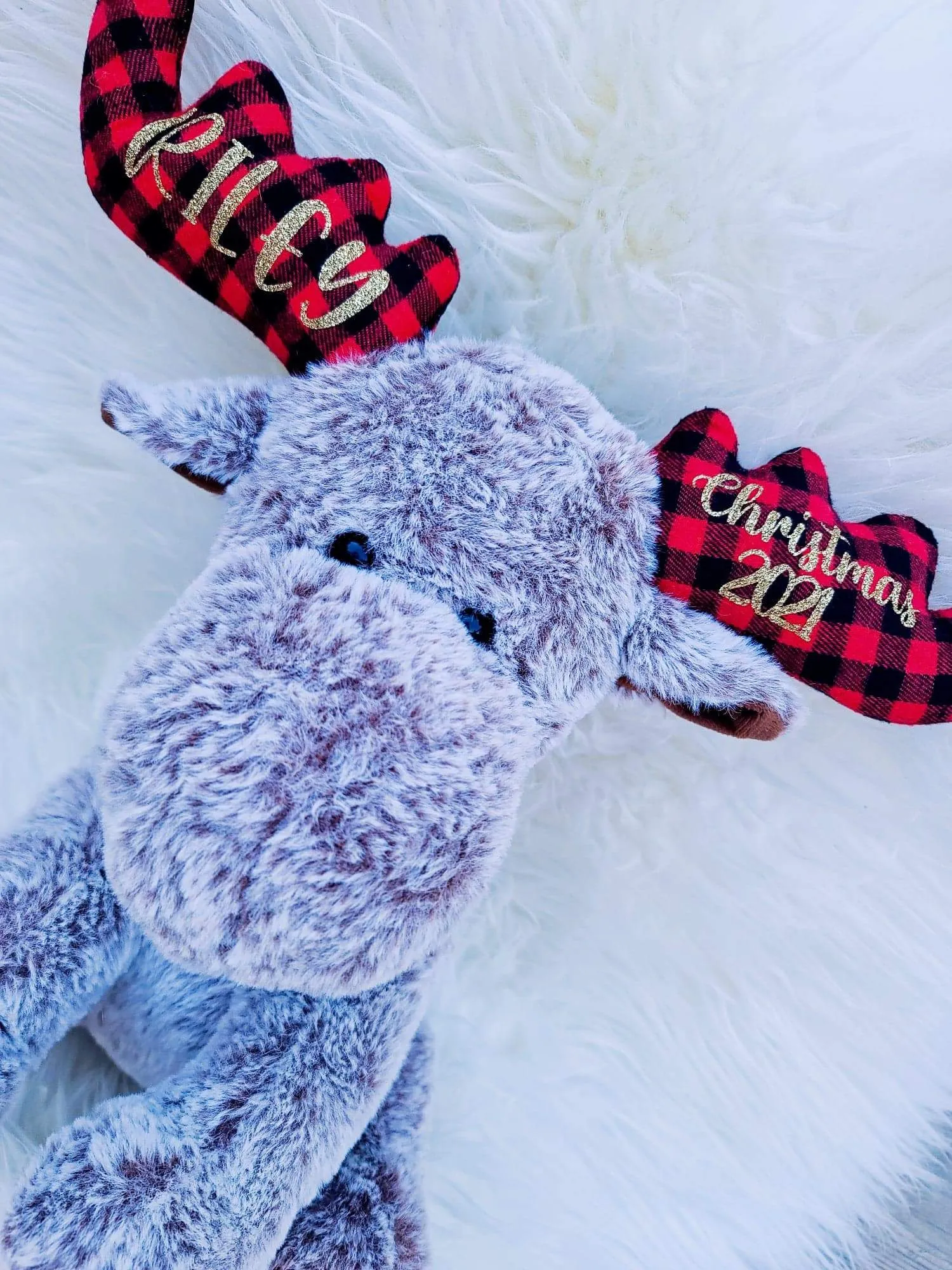 Christmas PLAID Moose Plush - PRE-ORDER