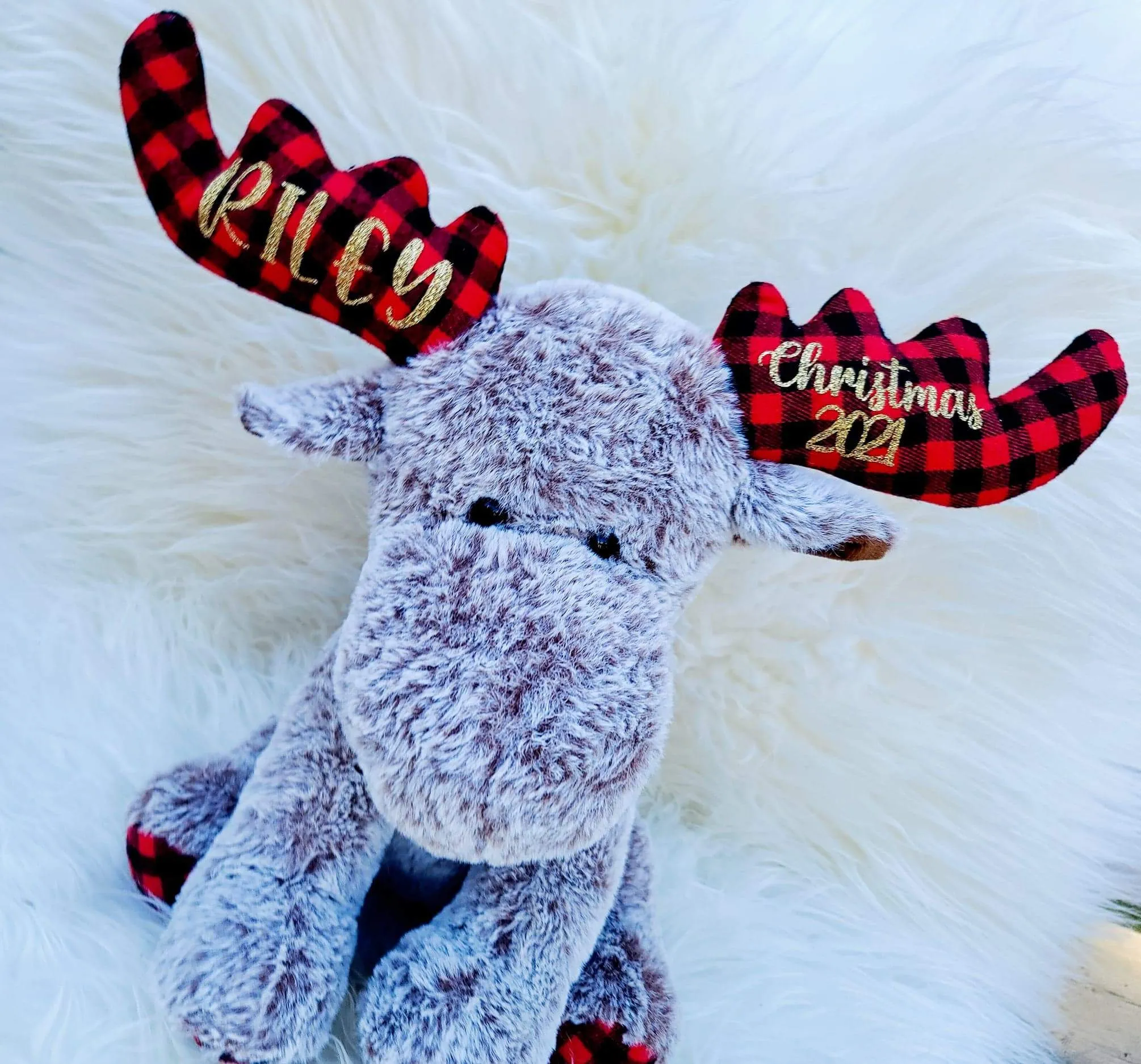 Christmas PLAID Moose Plush - PRE-ORDER