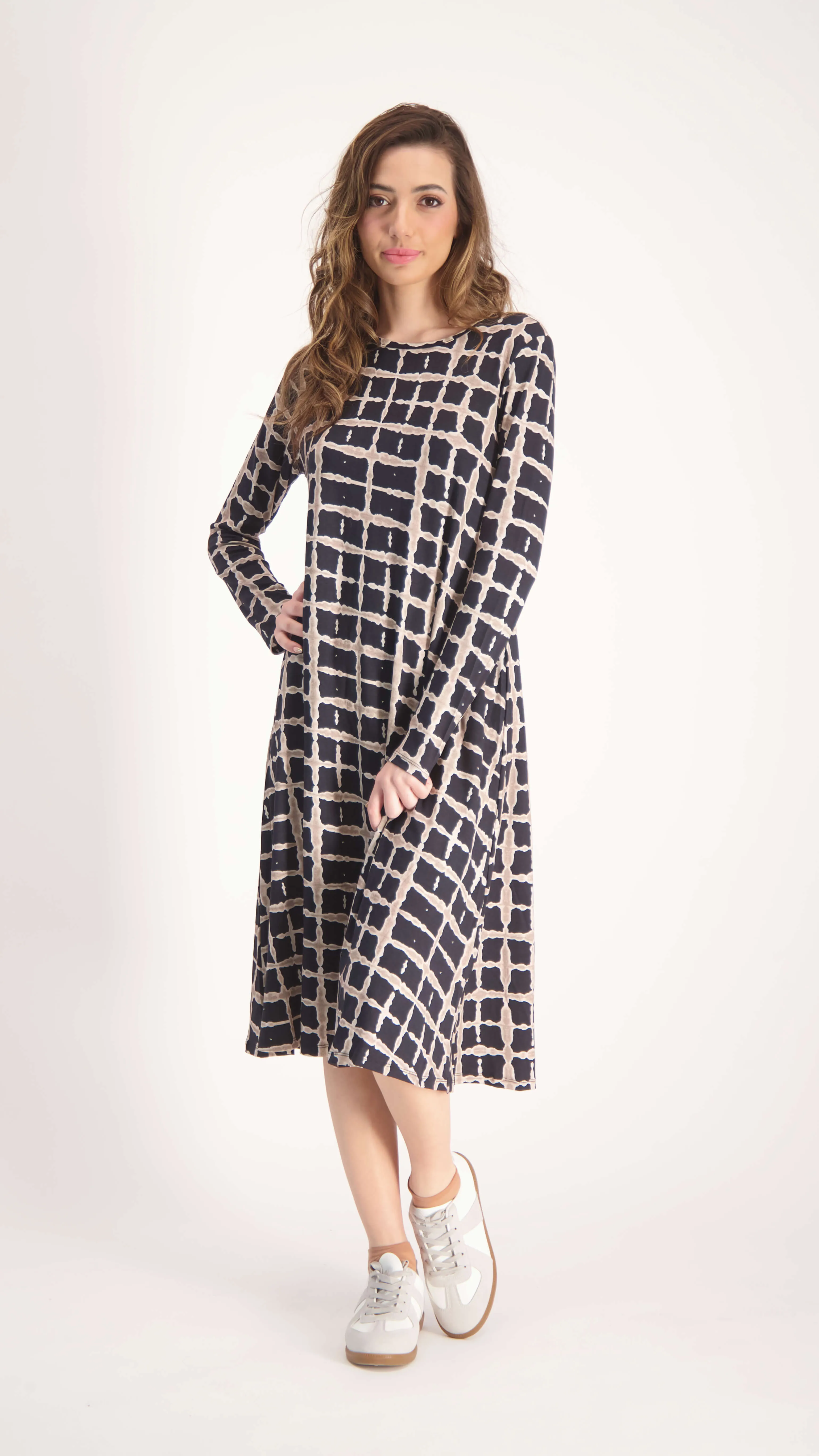 Collection Dress / Black & Beige Squares