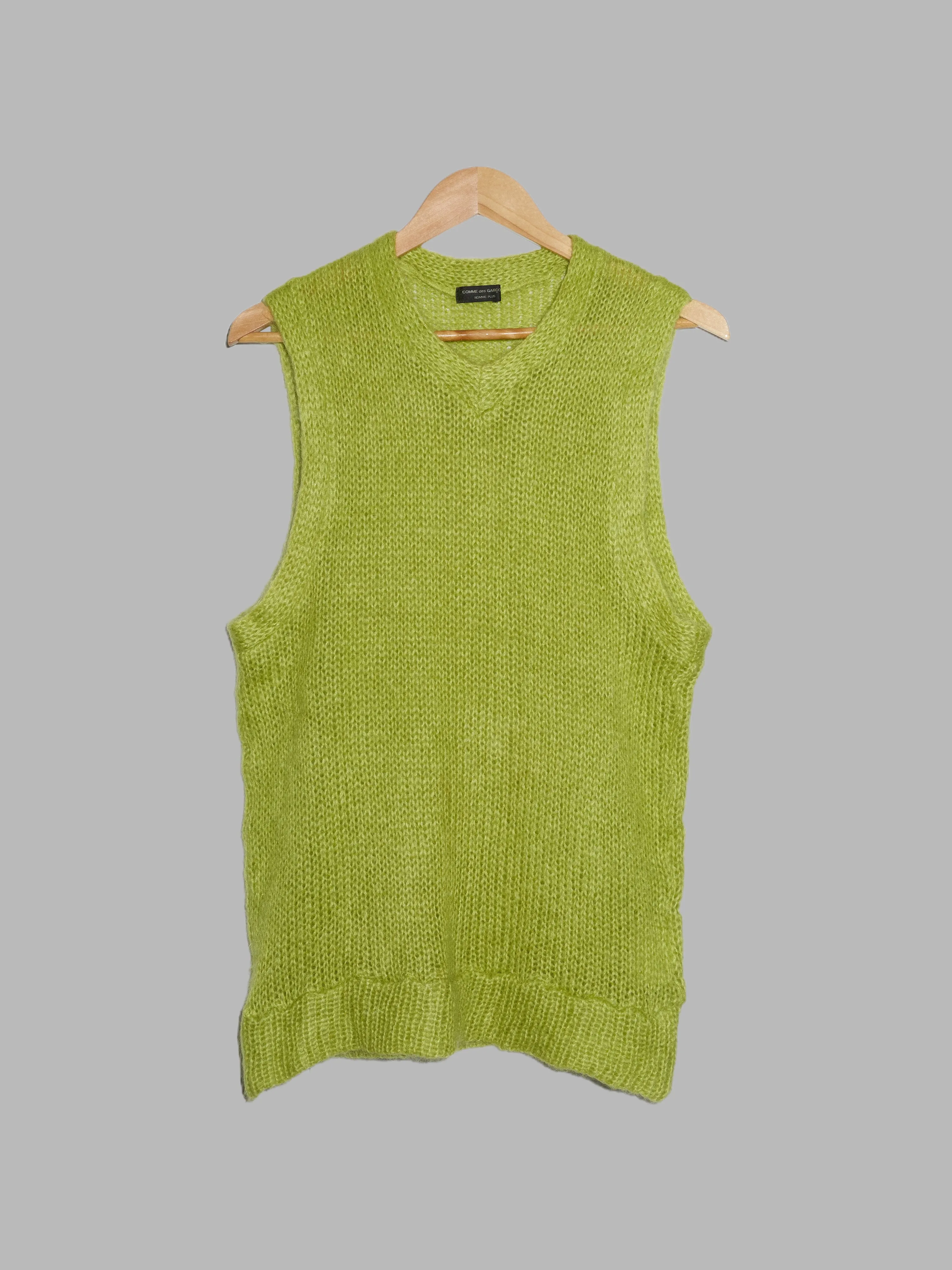 Comme des Garcons Homme Plus 1999 pistachio green mohair knitted vest