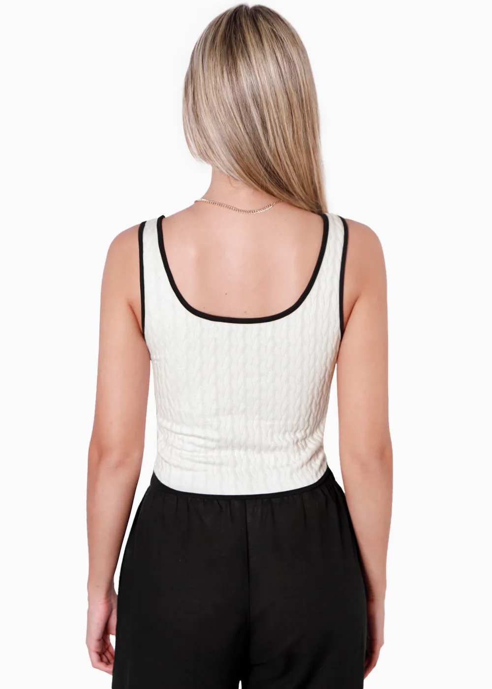 Crop top de tiras con sesgos en contraste - CLOTILDE