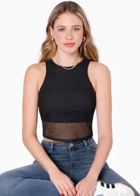 Crop top sin mangas y de malla - ARMINE