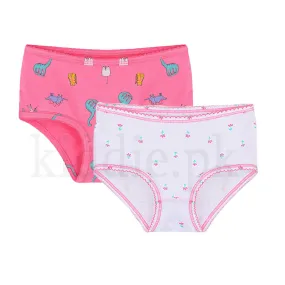 CRT Pack of 2 White and Pink Flower Pink Dinosaur Printed Panties 1522