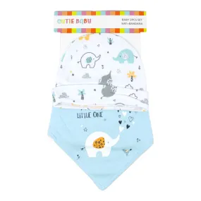 Cutie Baby 2 Pk Cap And Bandana Bib Set - Hello Little One