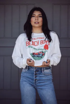 Daydreamer The Beach Boys Crop Long Sleeve - White