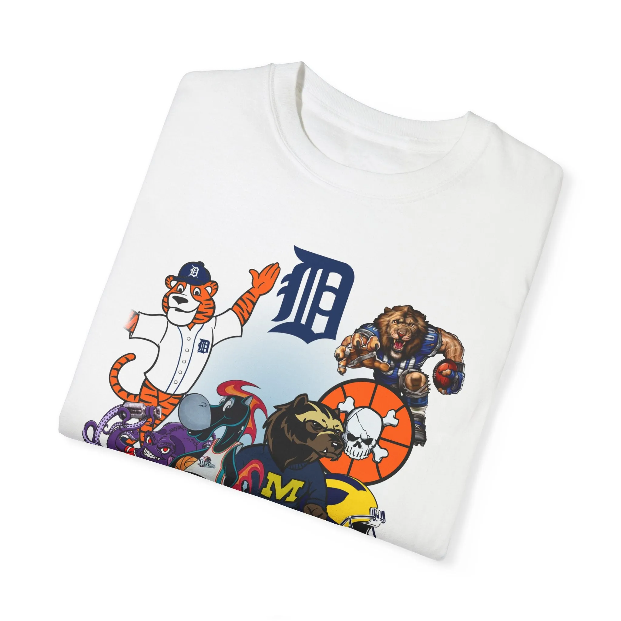 Detroit Mascots Tee Blue