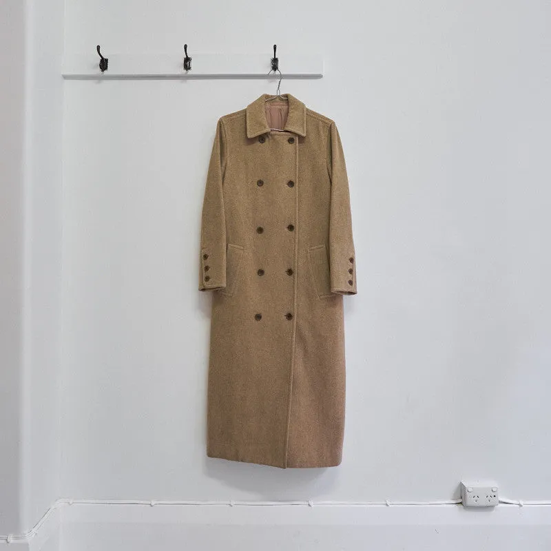 double breasted melton overcoat