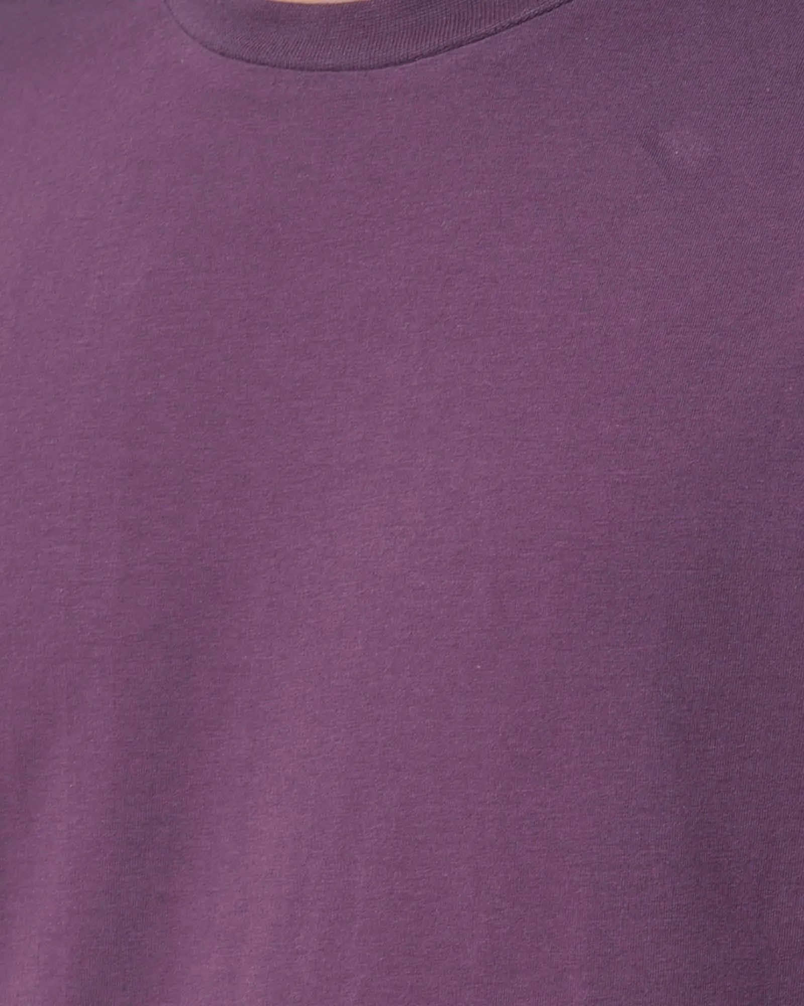 Drop Shoulder Crew Neck: Wine