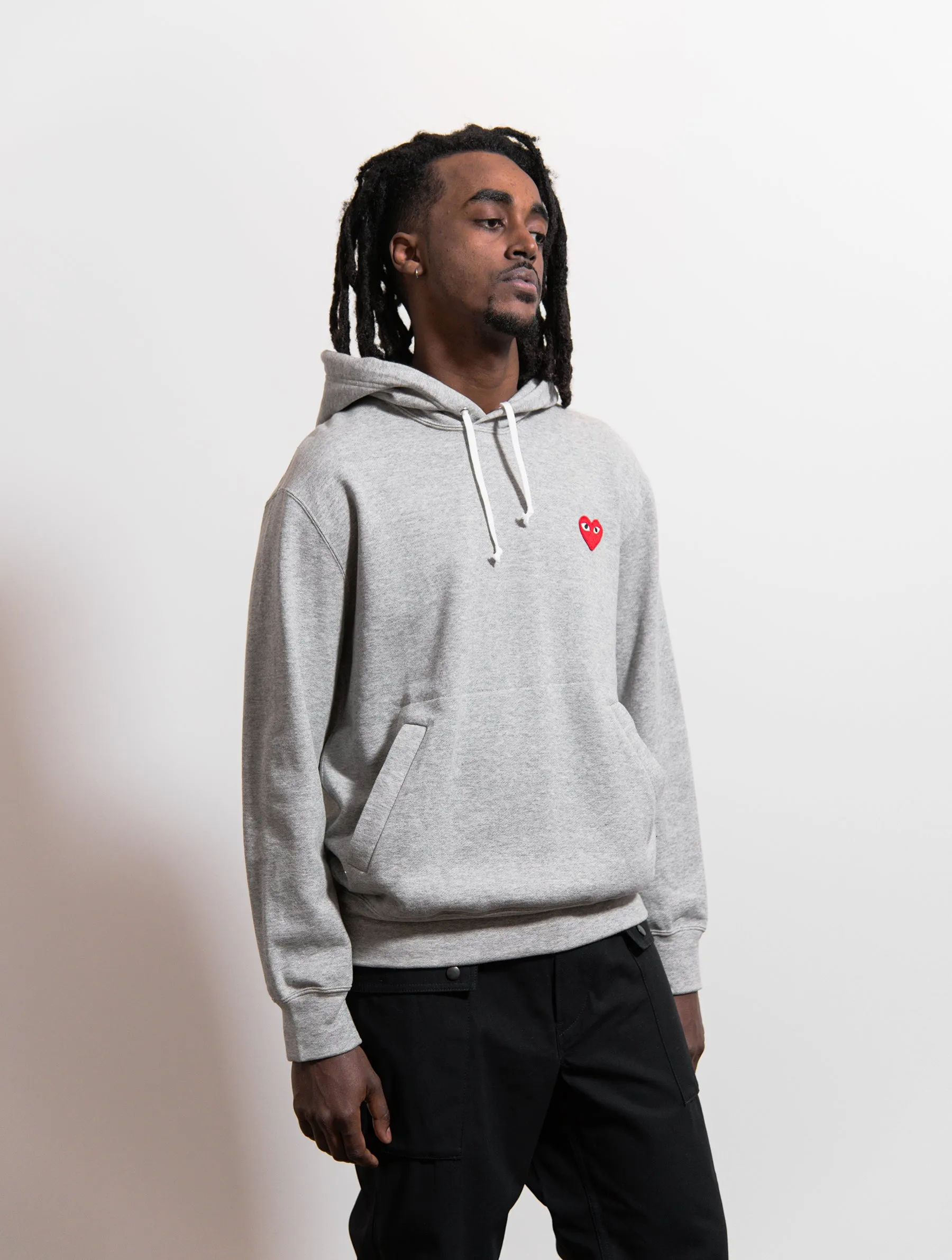 Emblem Pullover Hoodie Grey/Red T170