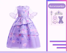 Encanto Isabela Inspired Flower Girls Dress Princess Costume