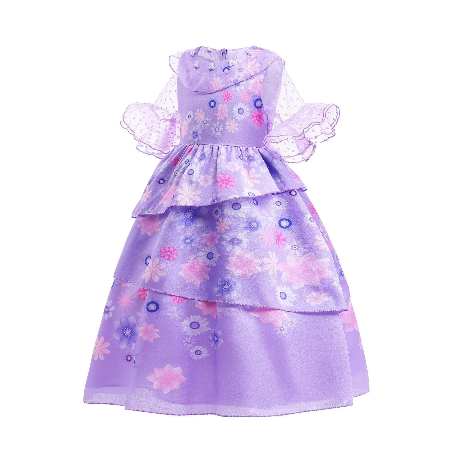 Encanto Isabela Inspired Flower Girls Dress Princess Costume