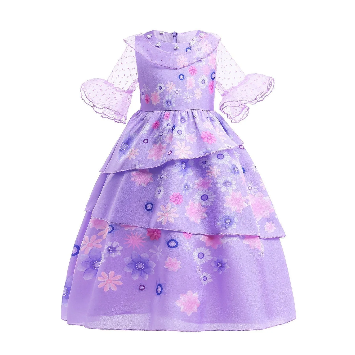 Encanto Isabela Inspired Flower Girls Dress Princess Costume