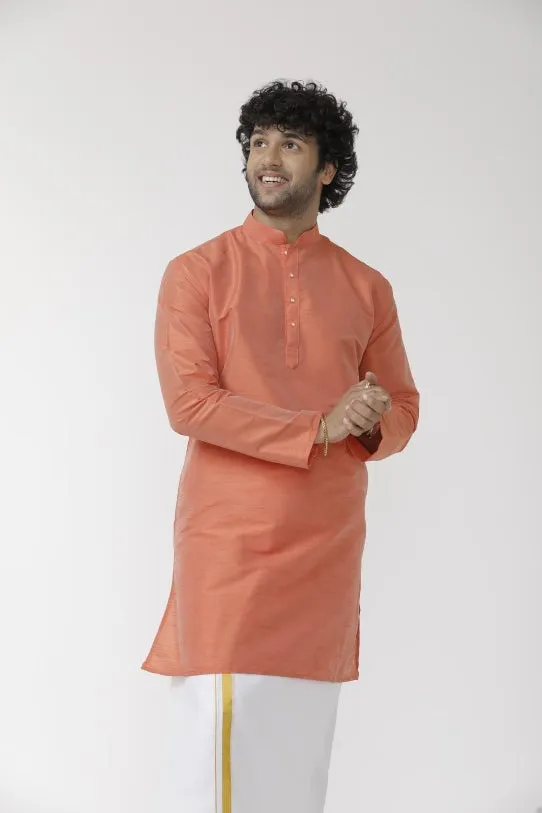 Ethnix - Orange Long Kurta for Men | Uathayam