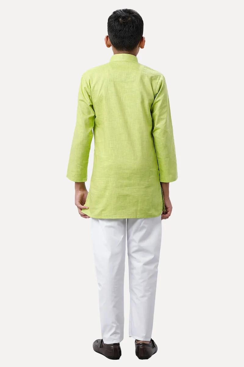 Exotic - Light Green Kurta and Pyjama 2 In 1 Set For Kids | Uathayam