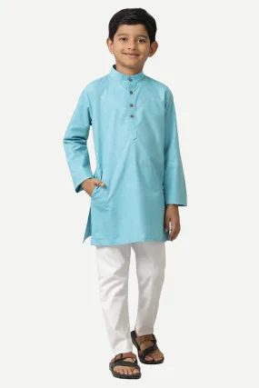 Exotic - Sky Blue Kurta and Pyjama 2 In 1 Set For Kids | Uathayam