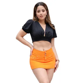 Falda Short Naranja French Terry