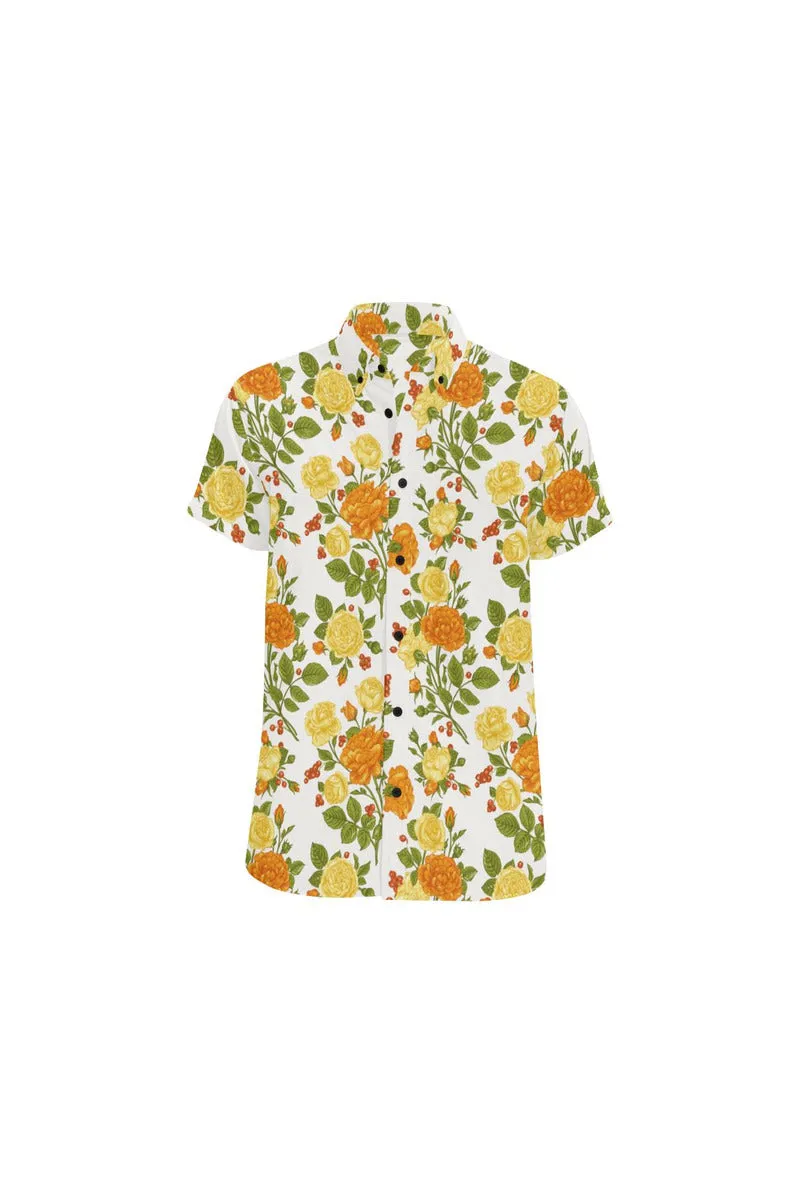 Floral Fellow Men's All Over Print Short Sleeve Shirt (Model T53)