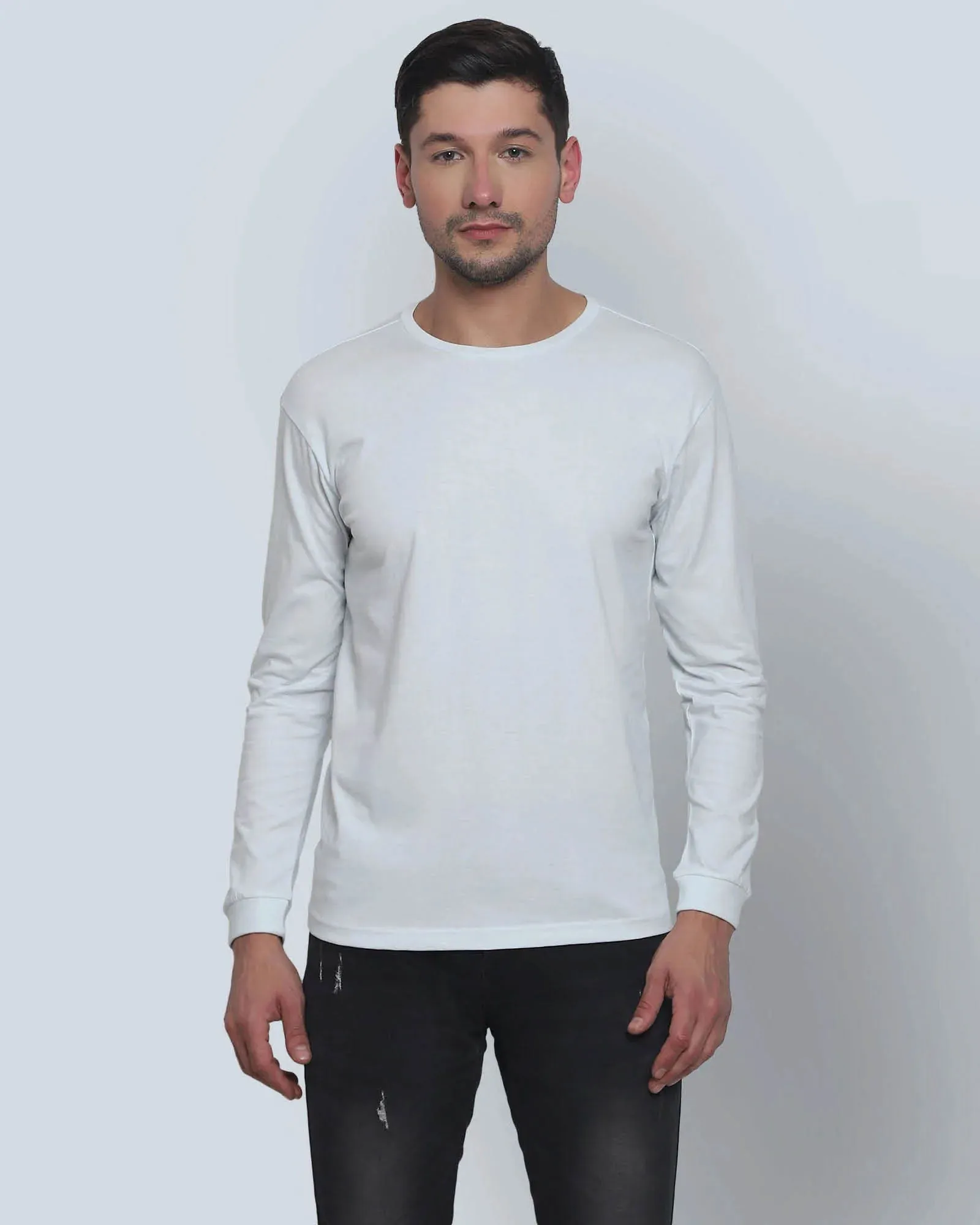 Full Sleeves Crew Neck: Morning Mist