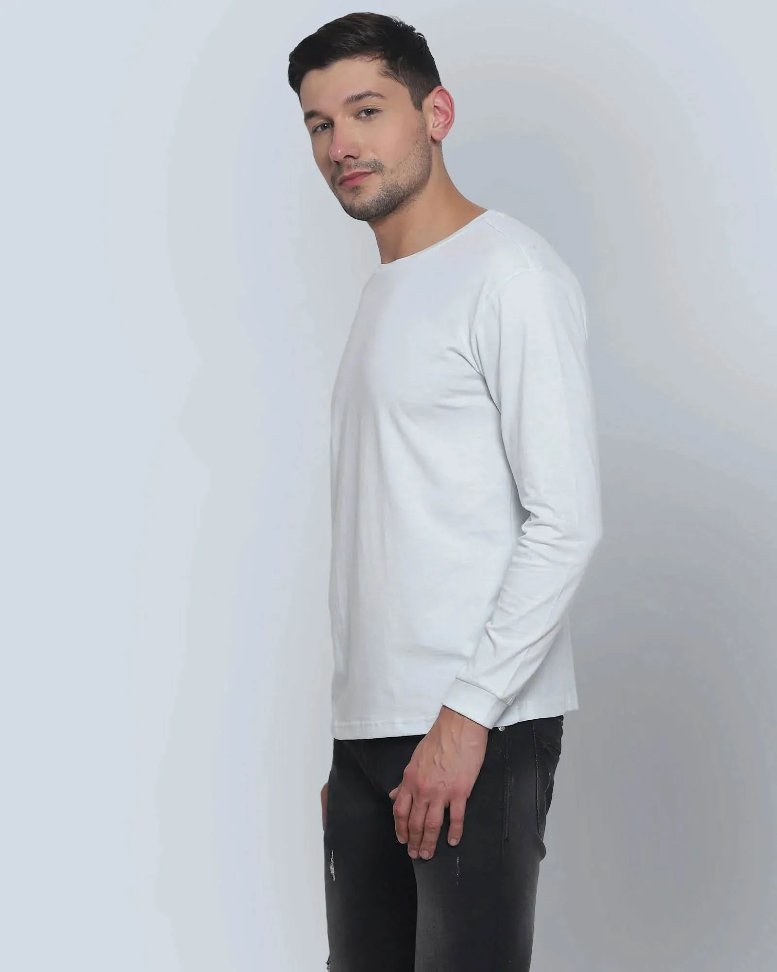 Full Sleeves Crew Neck: Morning Mist