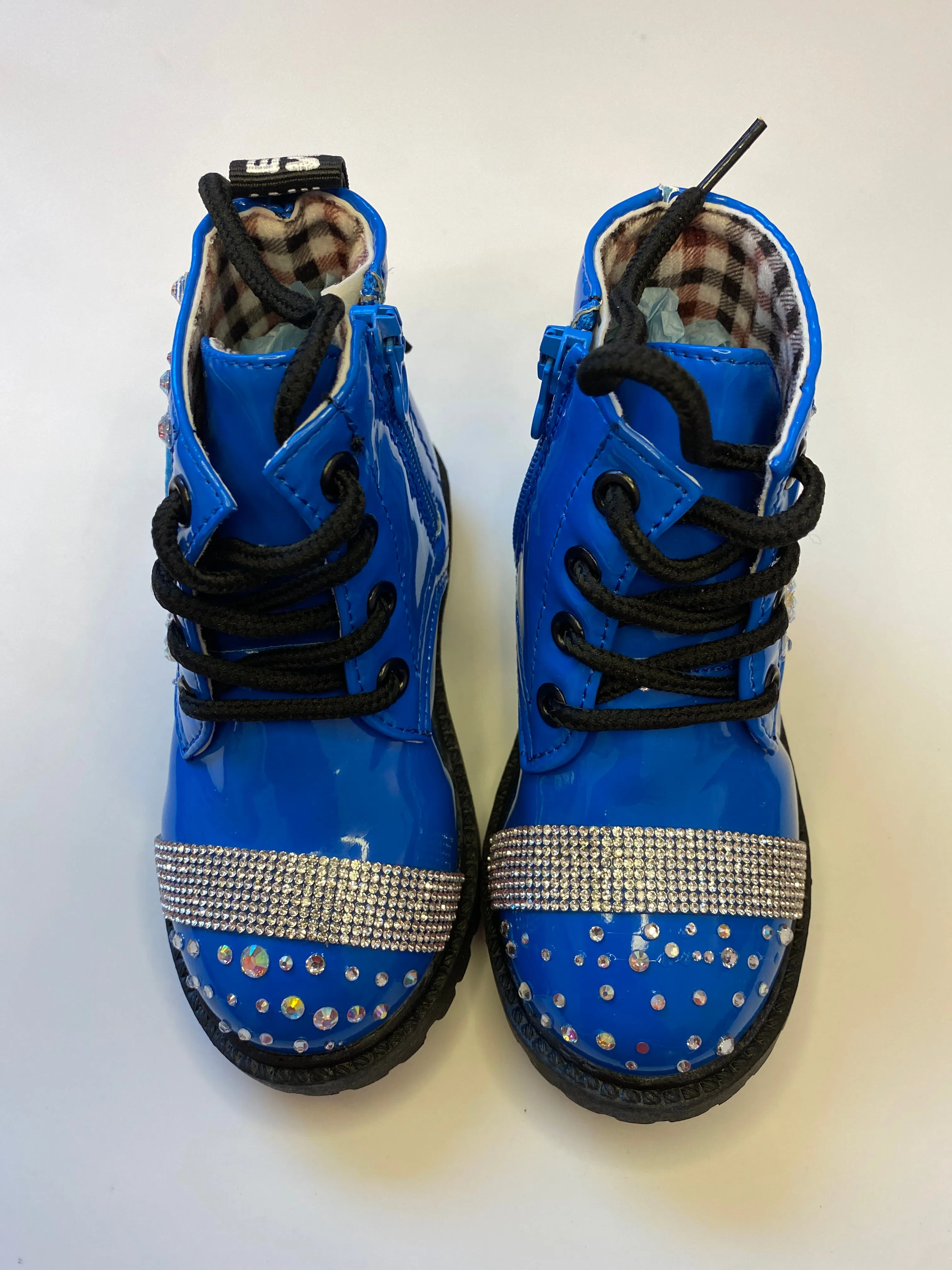 GIRLS BLUE SPECIAL ELEPHANTS CUSTOM BOOTS