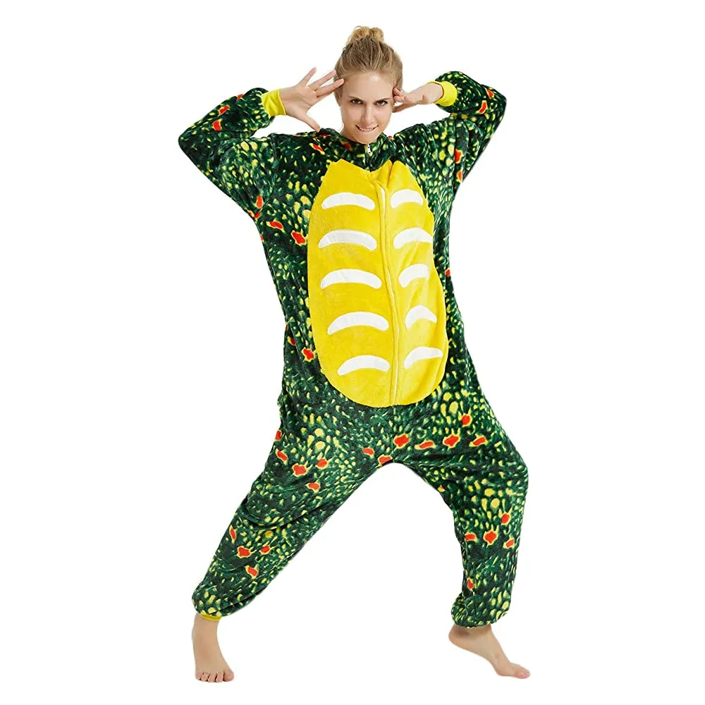 Green Triceratops Dinosaur Adult Onesie