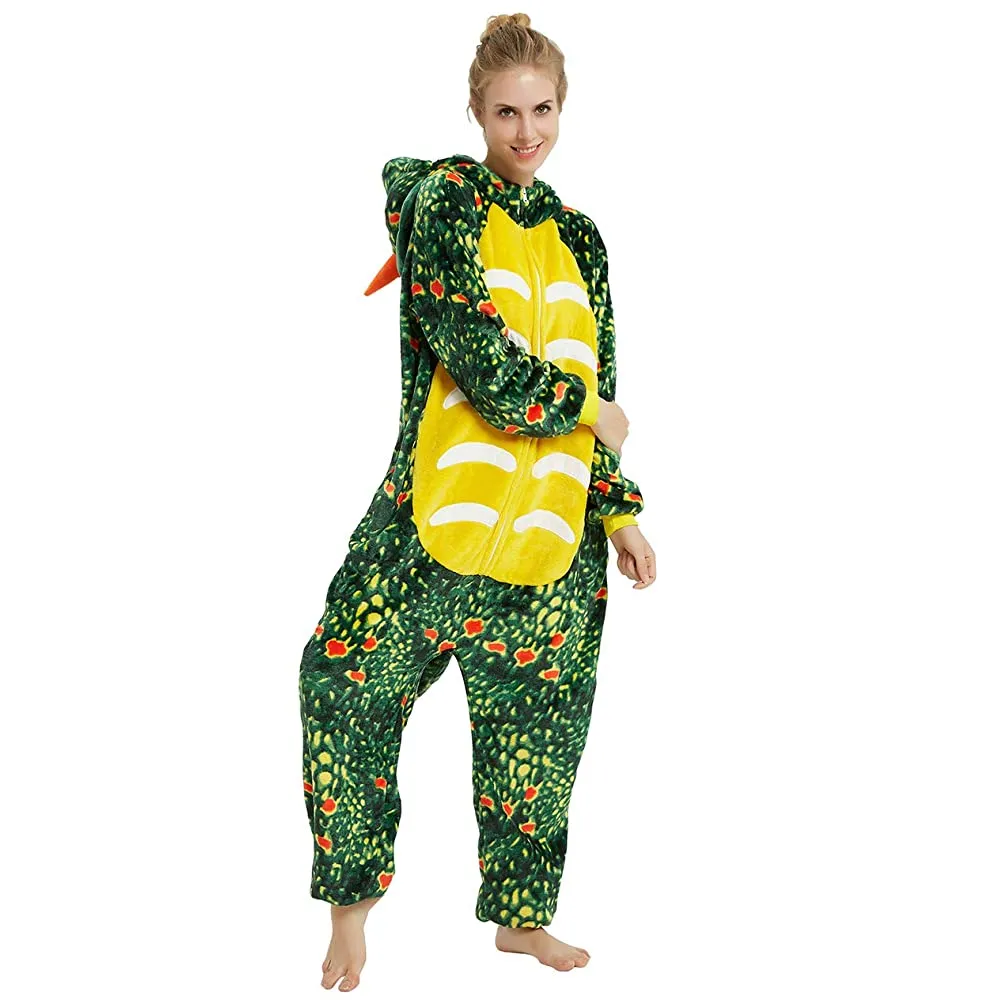 Green Triceratops Dinosaur Adult Onesie