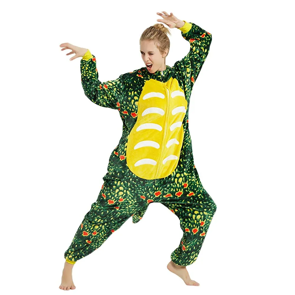 Green Triceratops Dinosaur Adult Onesie