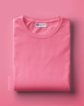 Half Sleeves Crew Neck: Salmon Pink