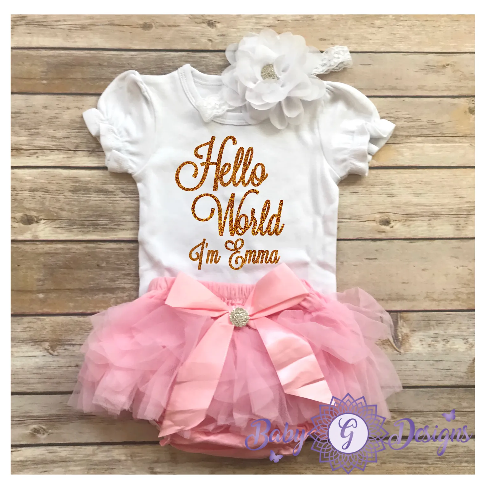 Hello World personalized -gold