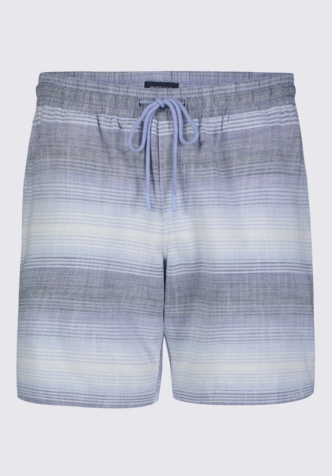 Hoggers Men's Striped Shorts in White & Blue - BM24349A