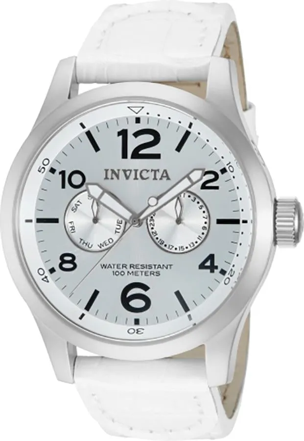 INVICTA Specialty Mens Watch - Stainless Steel - White Leather Strap