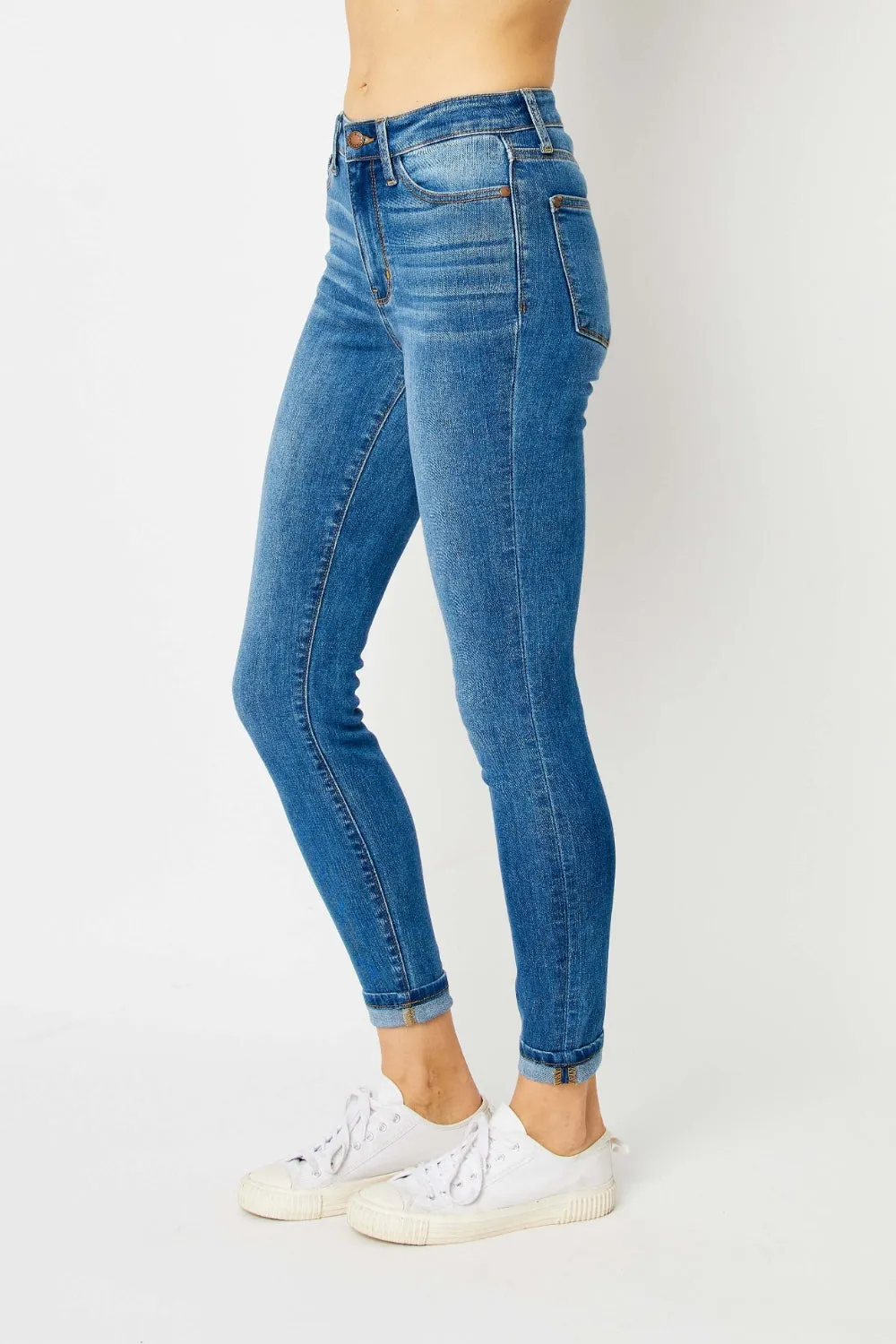 Judy Blue, Classic Cuffed Hem Skinny Jeans