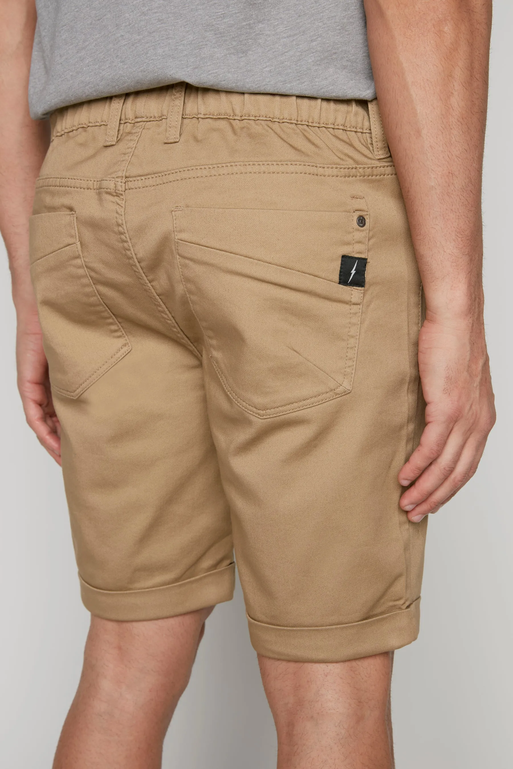 LENNON - Mens Rolled Up Shorts - Beige