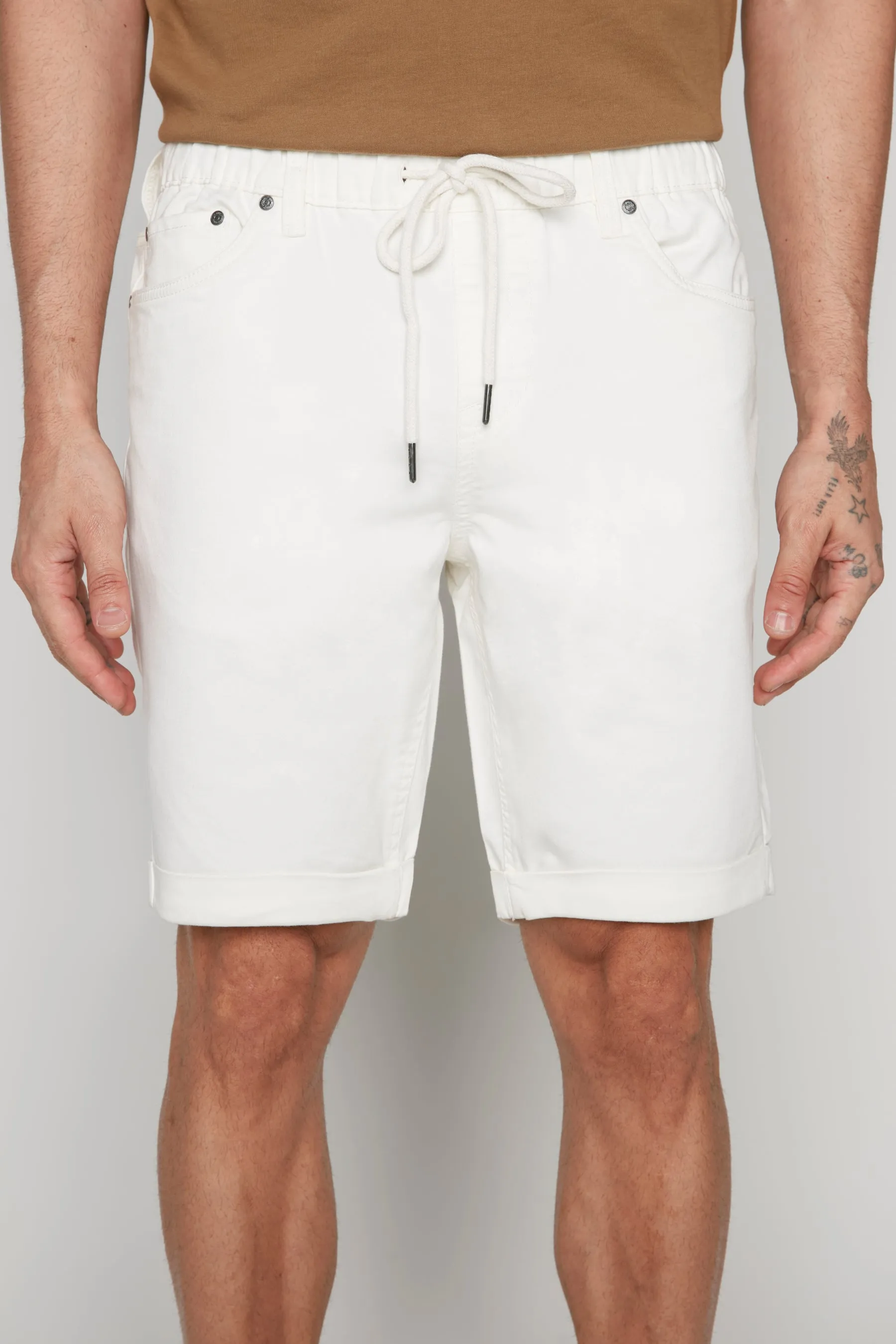 LENNON - Mens Rolled Up Shorts - Off White