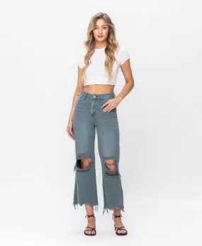 Mallard Green - Super High Rise 90s Vintage Crop Flare Jeans