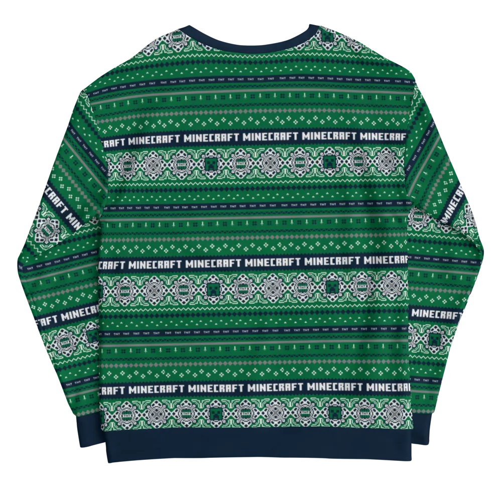 Minecraft Creeper Fairisle Unisex Crew Neck Sweatshirt