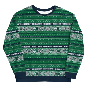 Minecraft Creeper Fairisle Unisex Crew Neck Sweatshirt