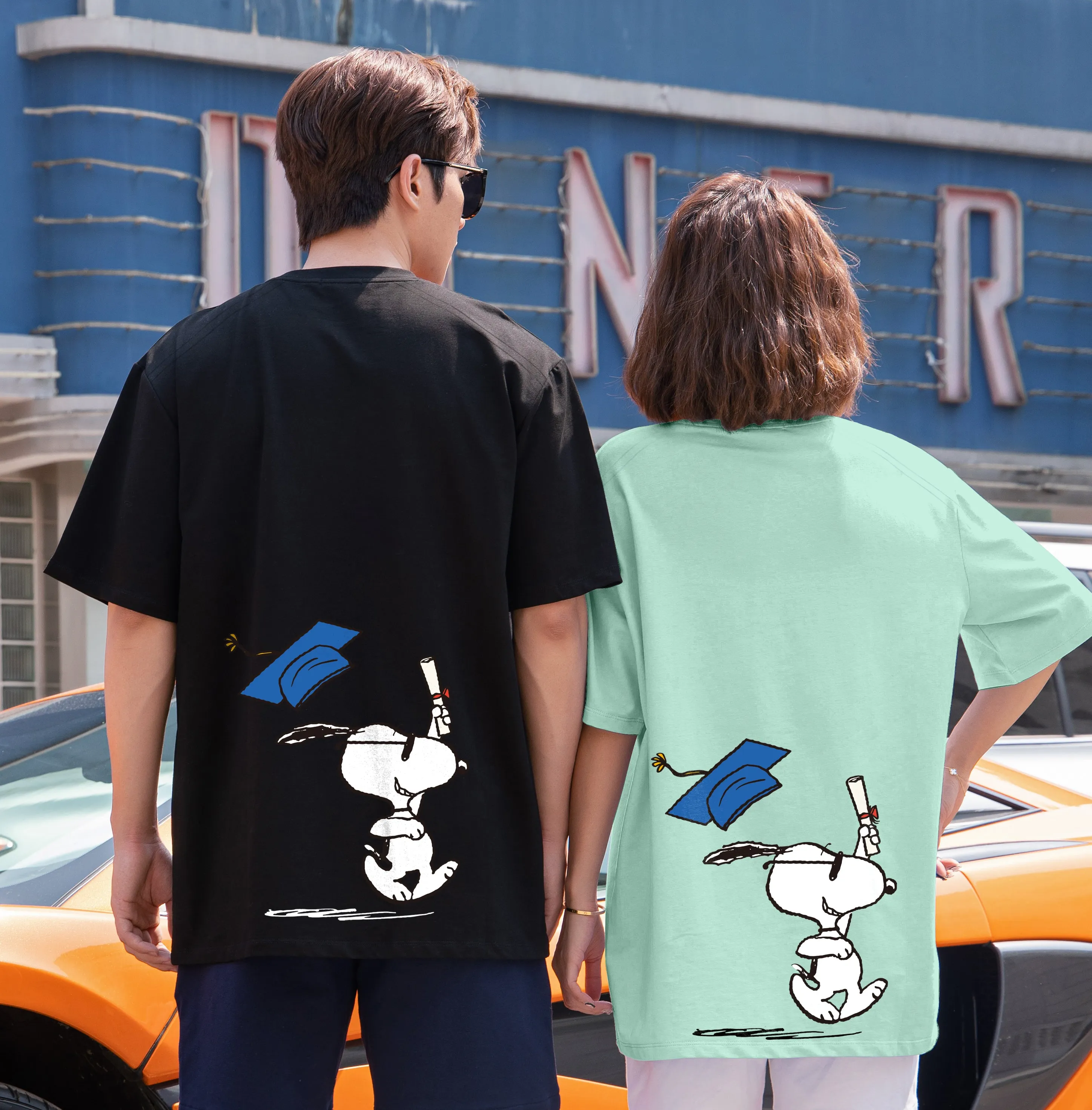 “Oh, Dr. Snoopy” Drop-Shoulder Oversized Tee - 2035