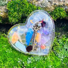 Orgonite Heart ~Hand crafted and infused with metals and crystals~ Great for Valentines Day, Friends and Gifting