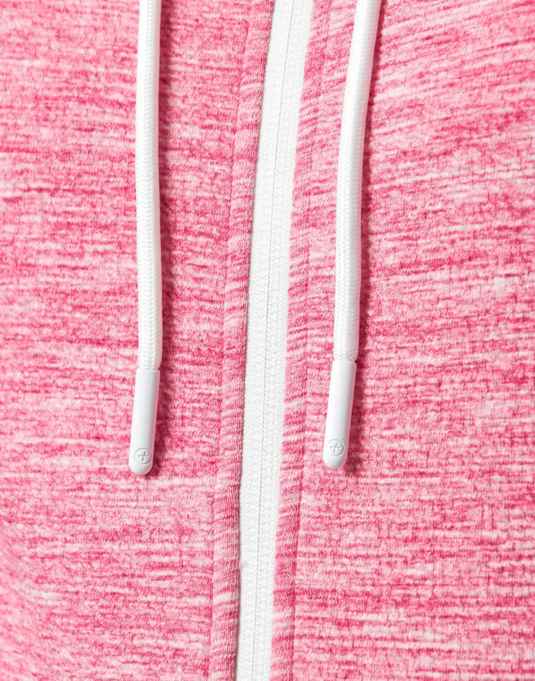 Pink Fleck Zip Crop Hoodie