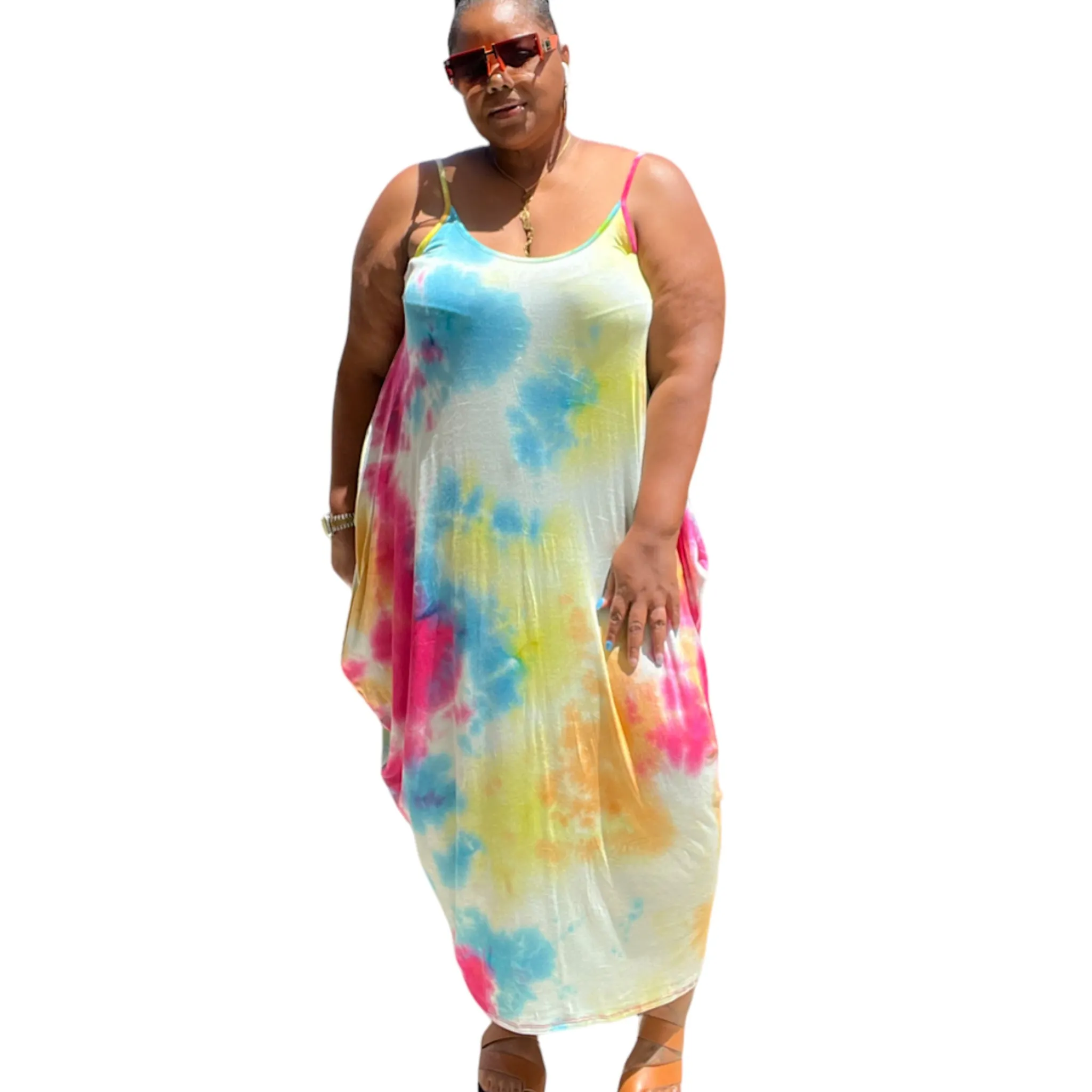 Plus Size Shannon Tie Dye Maxi Dress