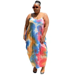 Plus Size Shannon Tie Dye Maxi Dress