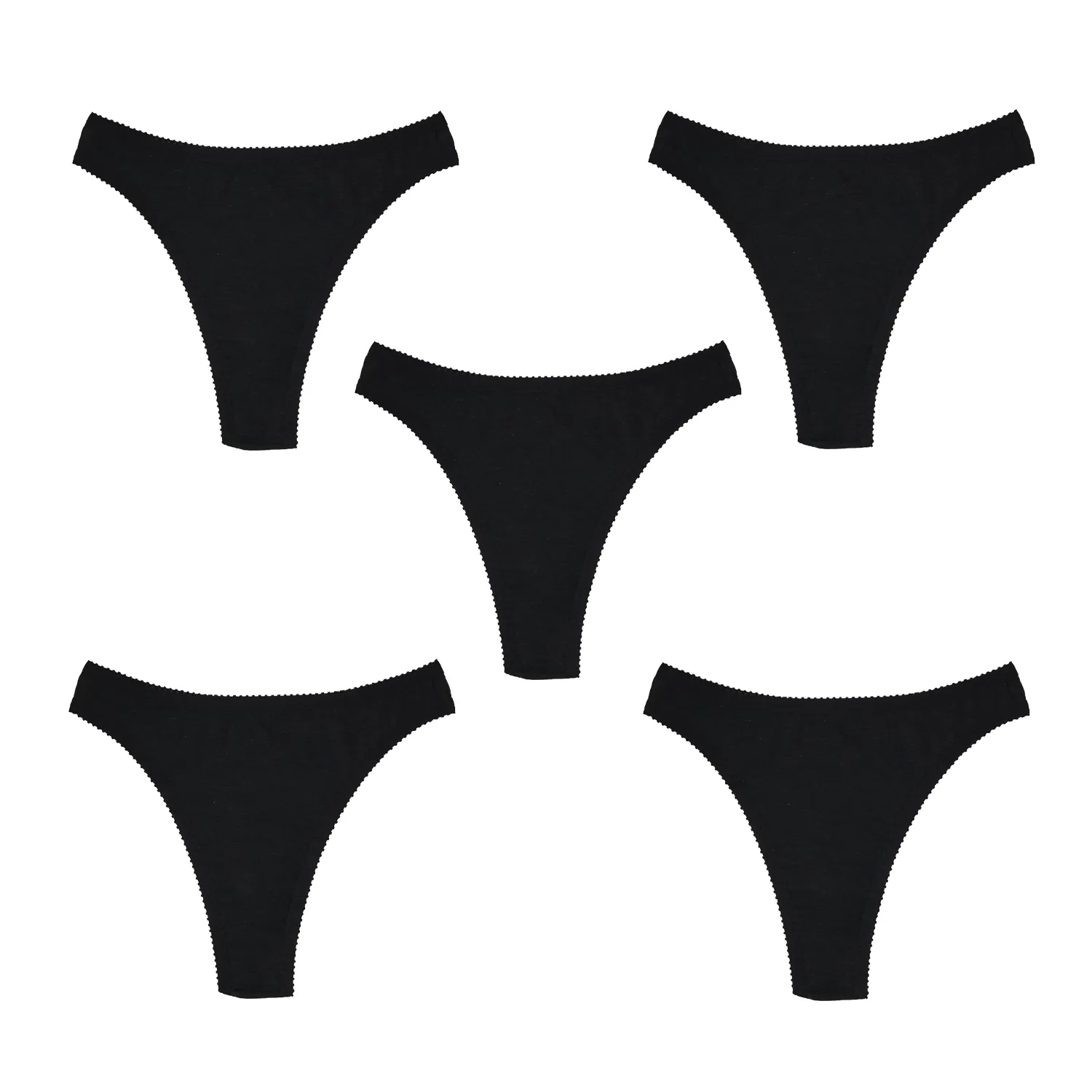 Sabrina Thong 5 Pack Black Modal