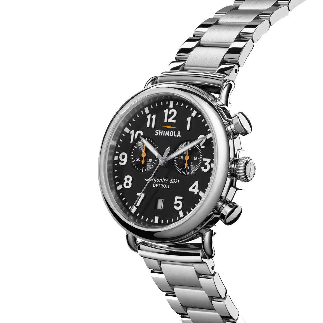 Shinola Runwell 41MM Two-eye Chrono Black Dial Watch S0120266187