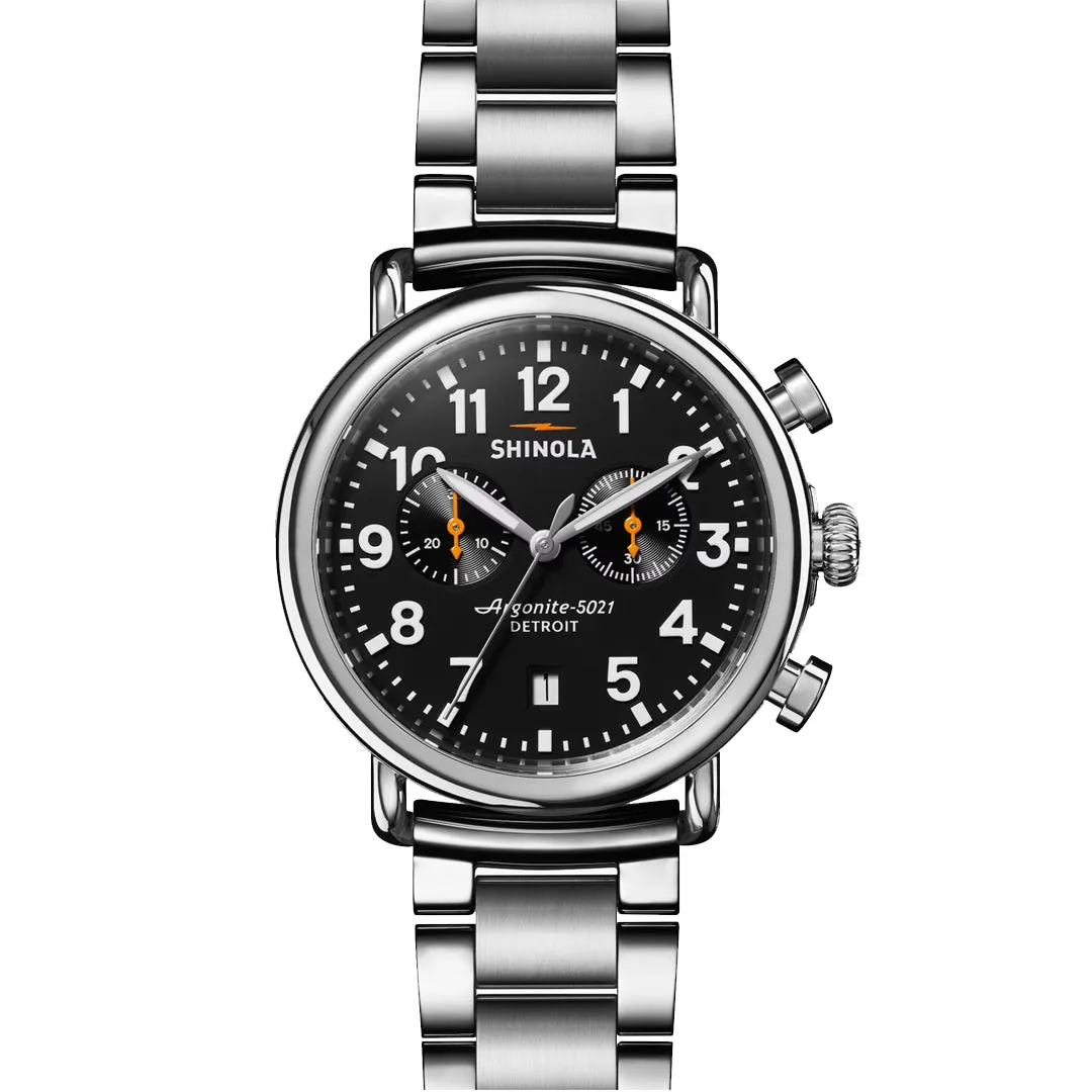 Shinola Runwell 41MM Two-eye Chrono Black Dial Watch S0120266187