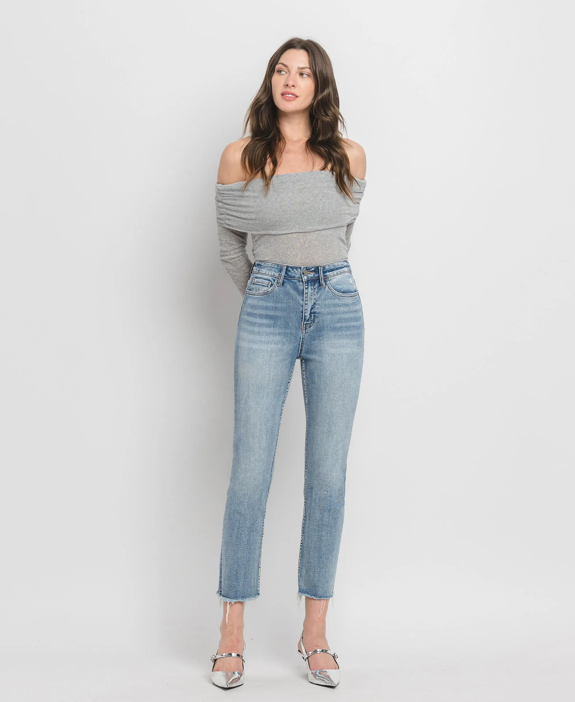 Swish - Super High Rise Slim Crop Straight Jeans