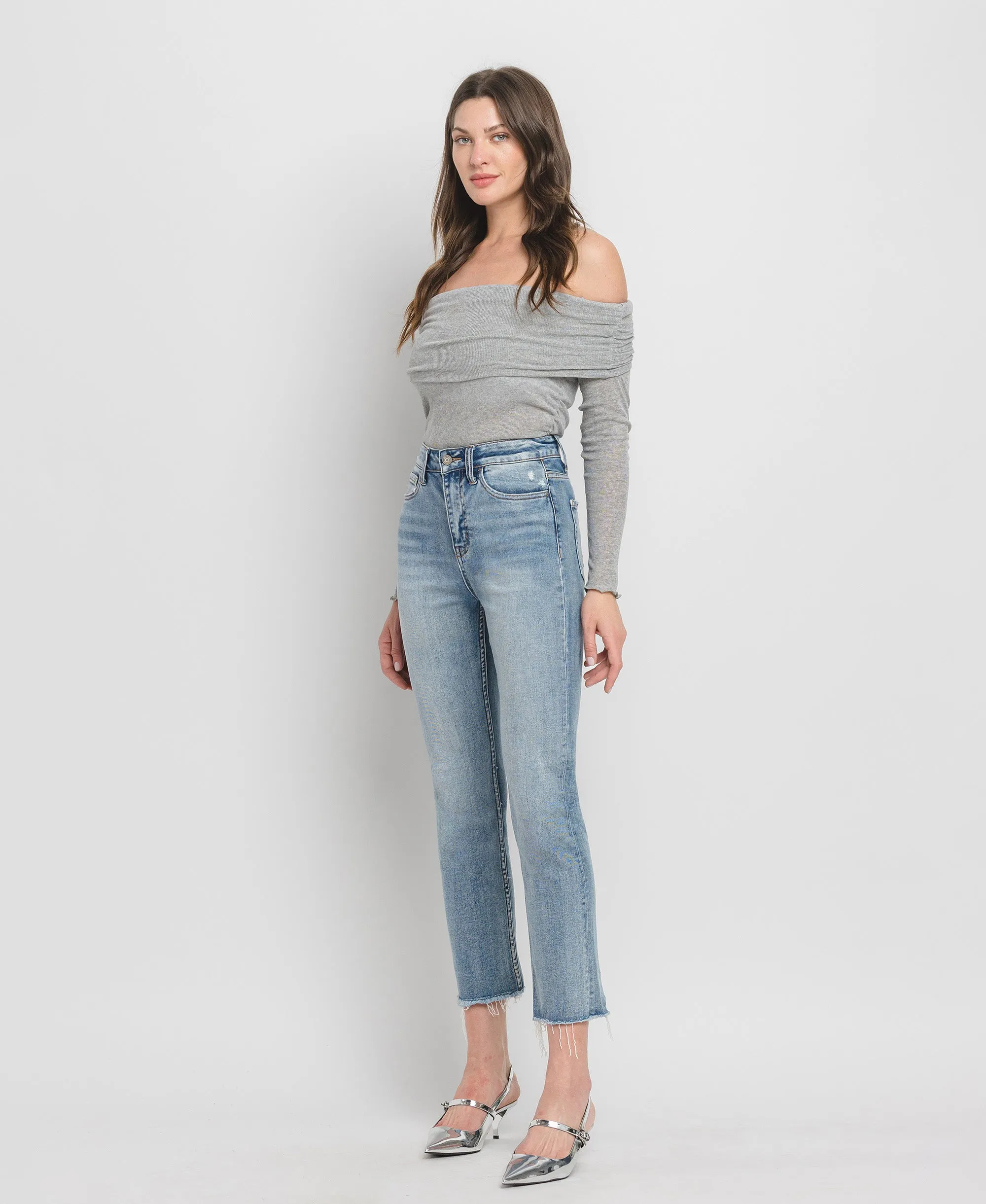 Swish - Super High Rise Slim Crop Straight Jeans