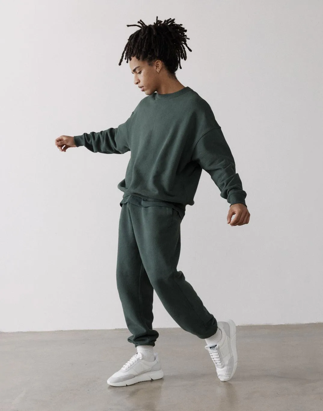 The Oversized Crew in Earth Green