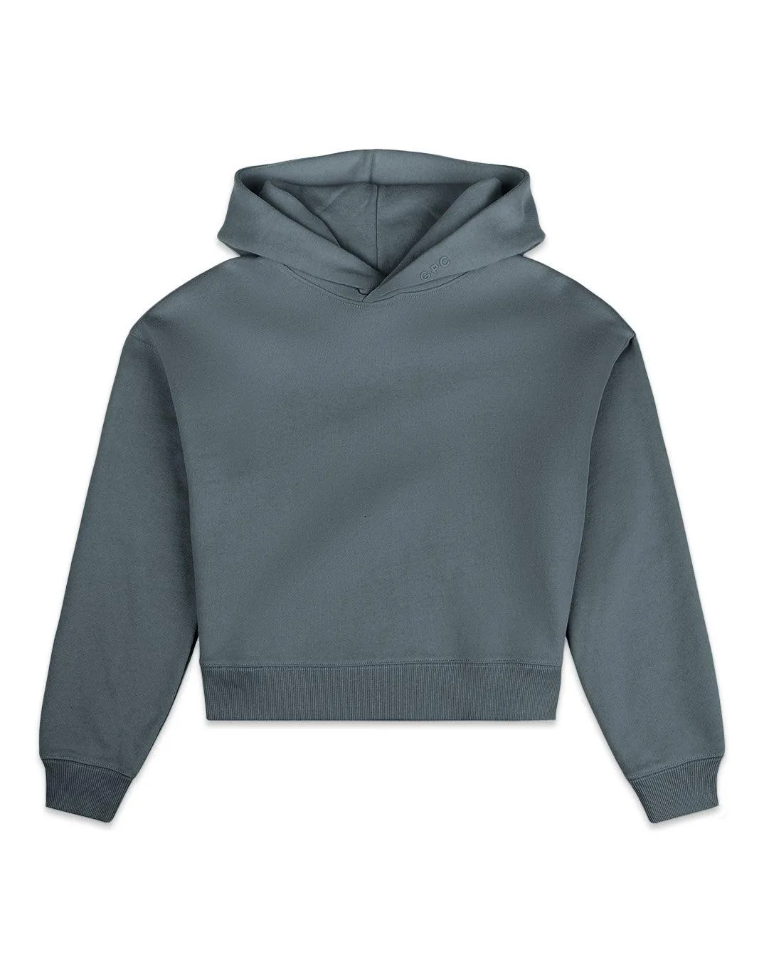 The Womens Pullover Crop Hoodie in Slate Grey