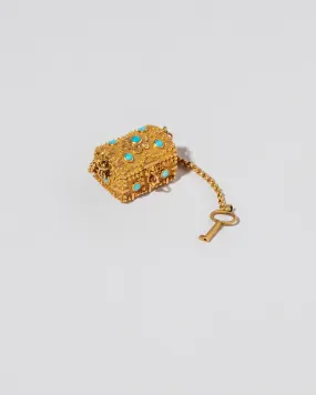 Turquoise Treasure Chest Charm